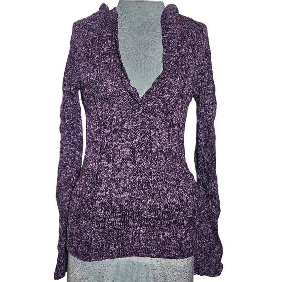 Purple Knit Hooded Sweater Size Medium - Picture 1 of 3